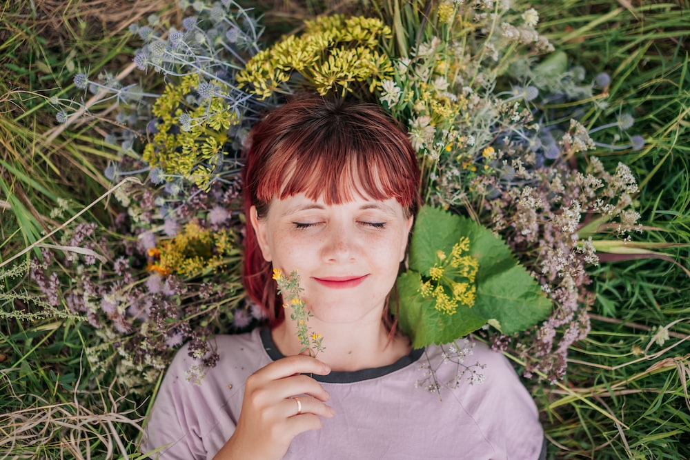 Person lying down in the grass